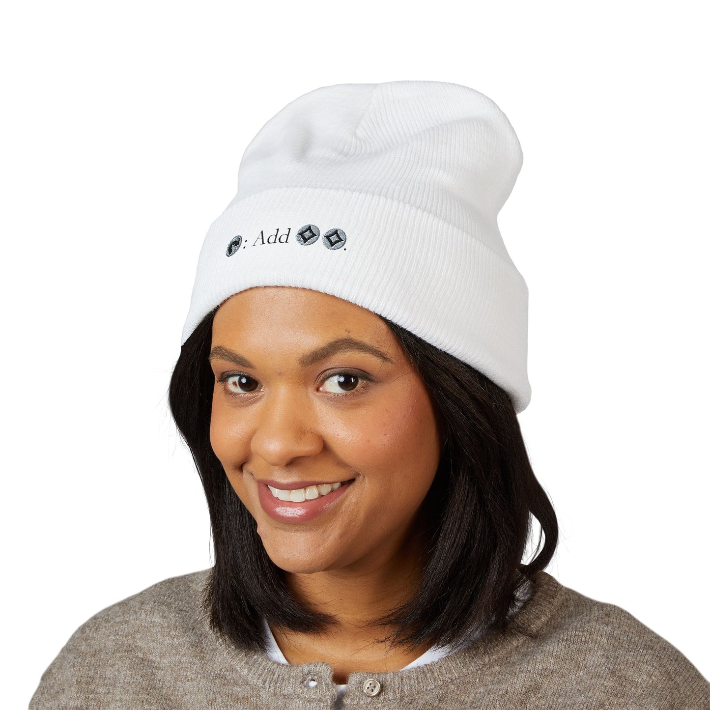 Winter Beanie with Custom Embroidery, Stylish Cuffed Knit Hat, Perfect for Gifts, Casual Wear, Winter Accessories, Coziness, Fashion