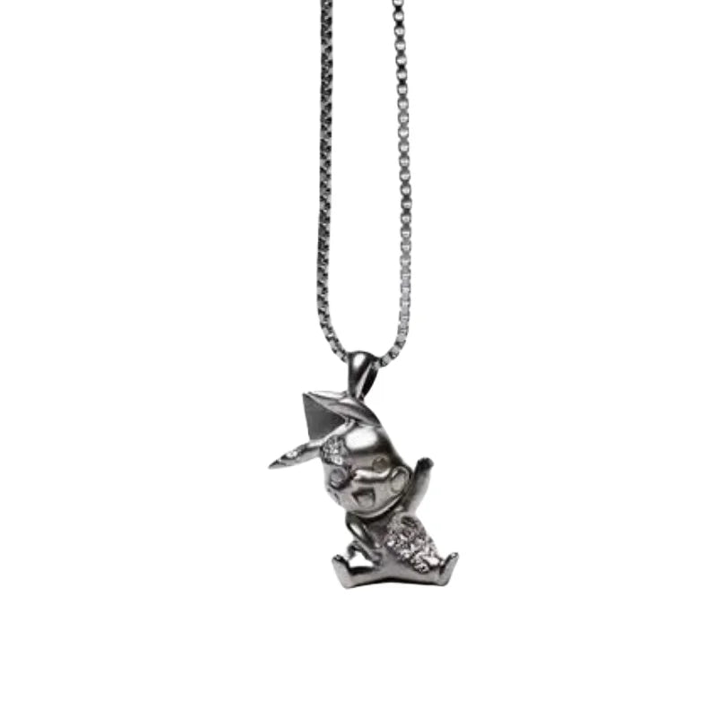 Pokemon Cartoon Animation Popular Teen Men and Women Niche Original Design Mewtwo Necklace Pendant Jewelry High-End BirthdayGift