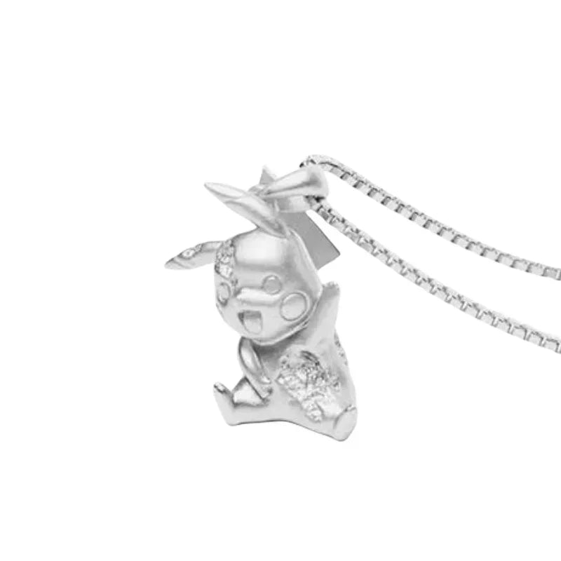 Pokemon Necklace Pendant 925 Silver Cartoon Animation Jewelry Accessories Niche Design Light Luxury Fashion Couple Trend Crafts