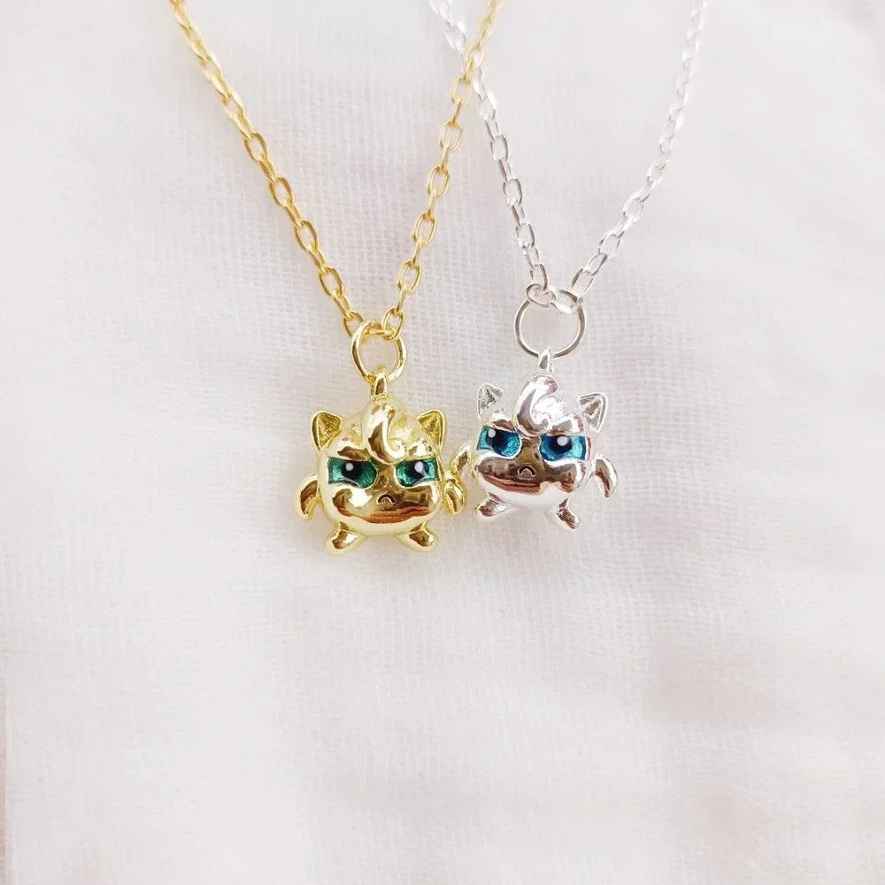 Pokemon Necklace Pendant 925 Silver Cartoon Animation Jewelry Accessories Niche Design Light Luxury Fashion Couple Trend Crafts