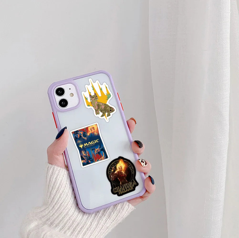 50-Pack Magic-Themed MTG Waterproof Stickers – Fantasy Decals for Laptops, Scrapbooks, Phones, and More