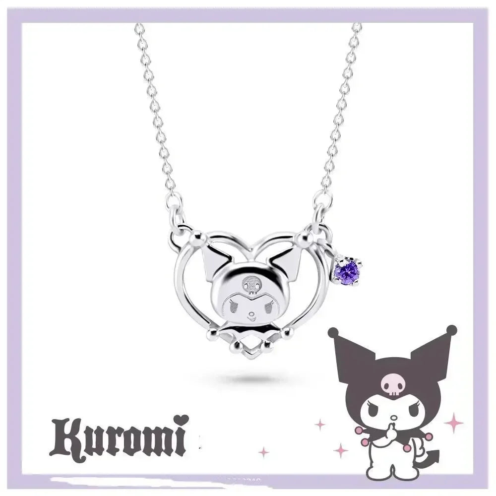 Pokemon Necklace Pendant 925 Silver Cartoon Animation Jewelry Accessories Niche Design Light Luxury Fashion Couple Trend Crafts