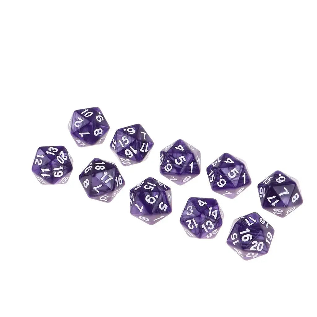 Set/10pcs Twenty Sided & Dragons RPG Roleplay Game D20