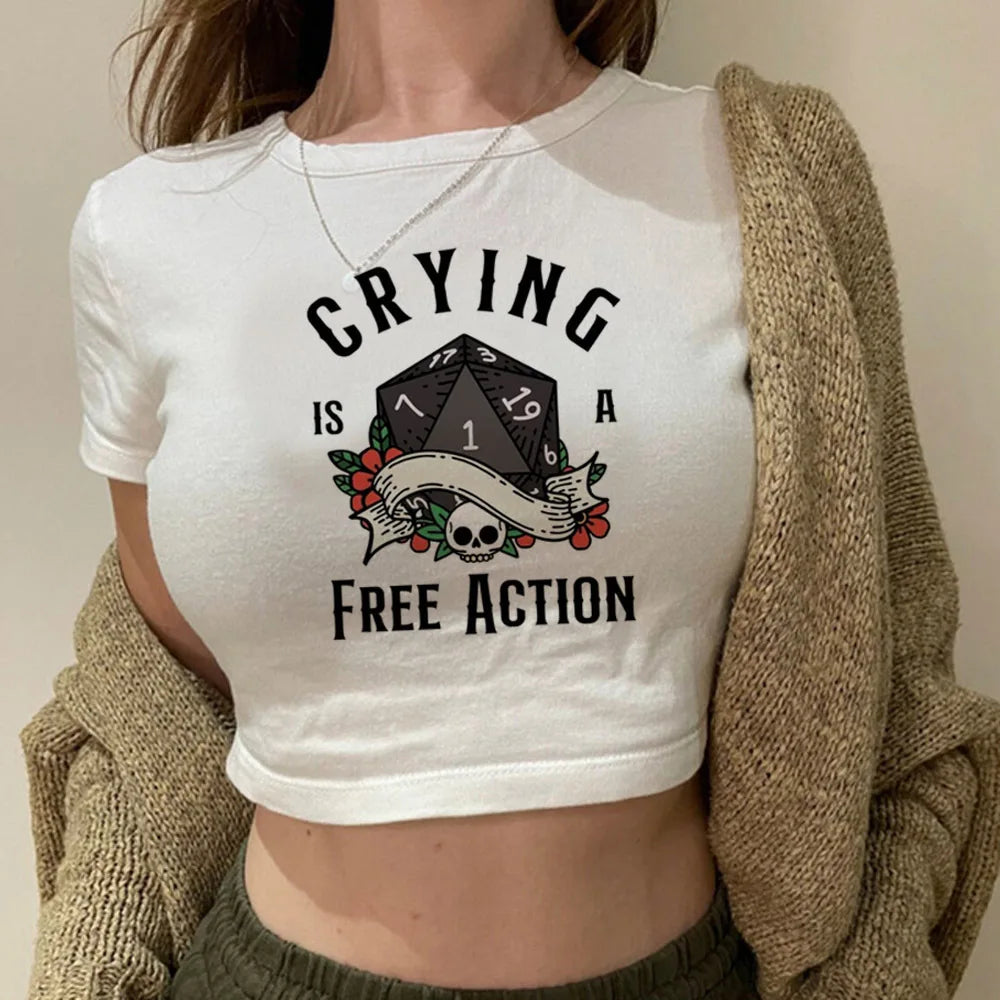 Dungeons And Dragons Dnd crop top gothic Grunge harajuku summer Aesthetic cropped y2k 2000s girls clothing