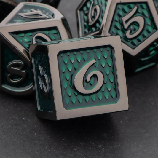 7 Pcs DND D&D Metal Dungeon and Dragon Scales Dice Set, RPG Role D and D Playing Game Dice D20 D12 D10 D8 D6 D4