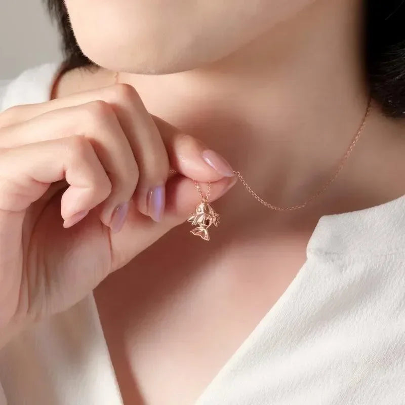 Pokemon Necklace Pendant 925 Silver Cartoon Animation Jewelry Accessories Niche Design Light Luxury Fashion Couple Trend Crafts