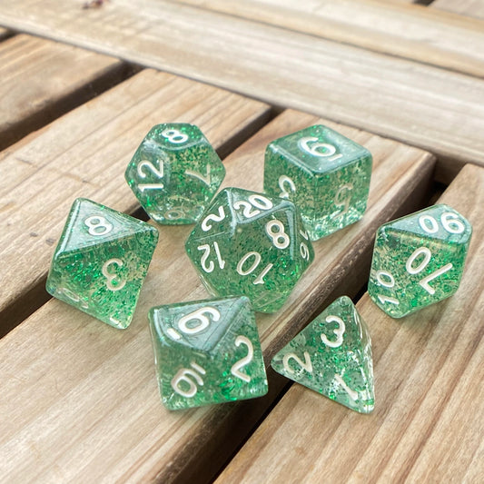 DND Dice Set Ttansparent Starry Colorful 7 Pcs Polyhedral Dice for Dungeon and Dragons D&D RPG Role Playing Games with Dice Bag