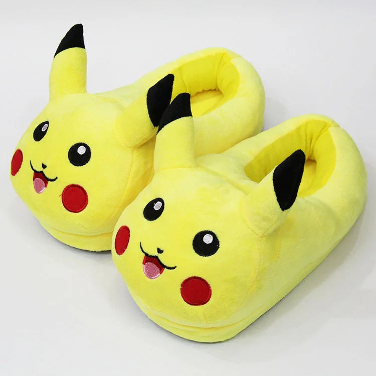 28cm Pokemon Anime Eevee Umbreon Pikachu Cute Animal Cartoon Plush Indoor Adult Slippers Stuffed Shoes Toys