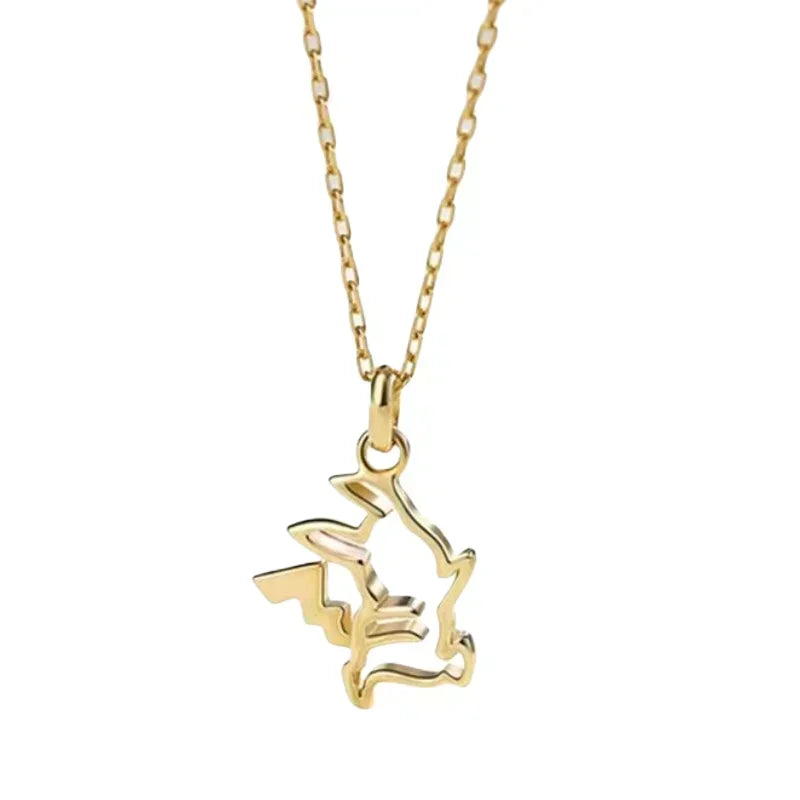 Pokemon Necklace Pendant 925 Silver Cartoon Animation Jewelry Accessories Niche Design Light Luxury Fashion Couple Trend Crafts