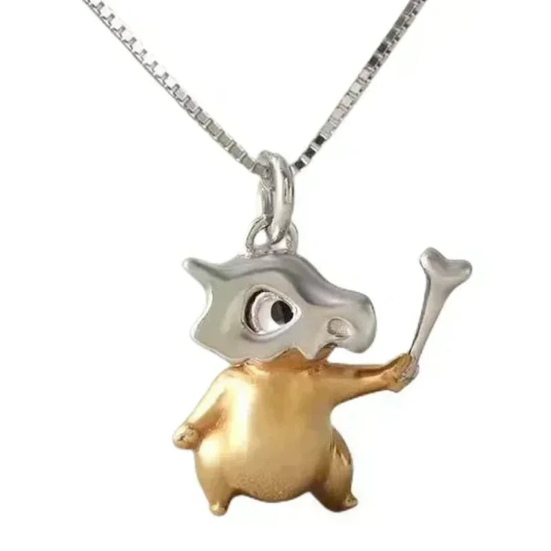 Pokemon Necklace Pendant 925 Silver Cartoon Animation Jewelry Accessories Niche Design Light Luxury Fashion Couple Trend Crafts