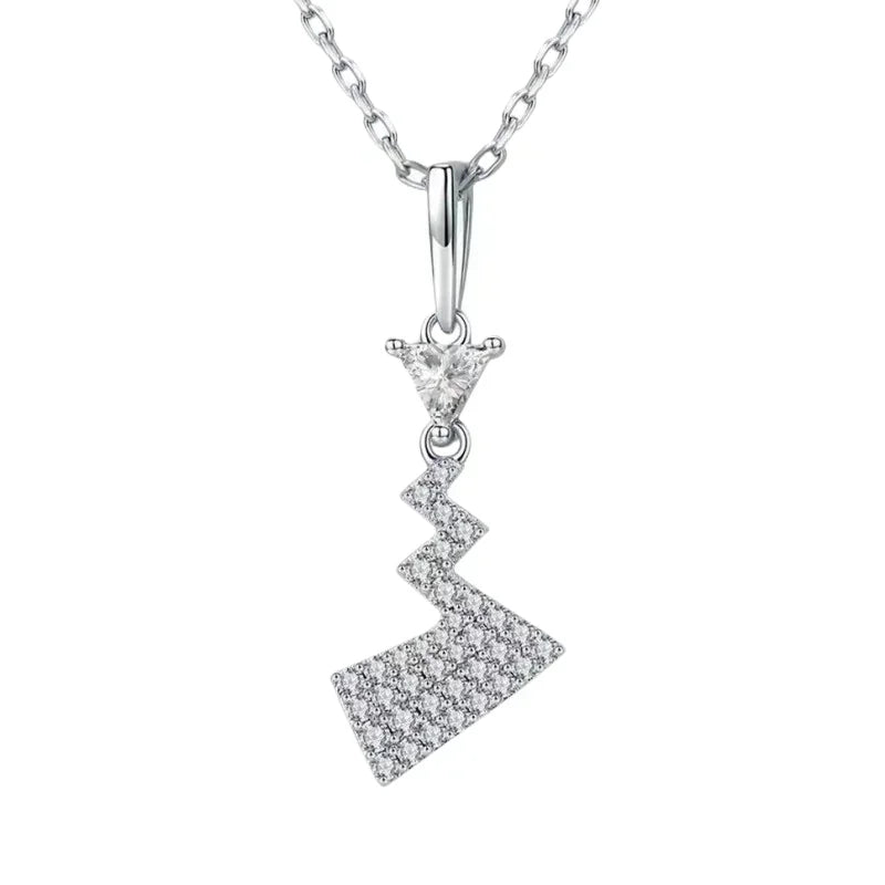 Pokemon Necklace Pendant 925 Silver Cartoon Animation Jewelry Accessories Niche Design Light Luxury Fashion Couple Trend Crafts
