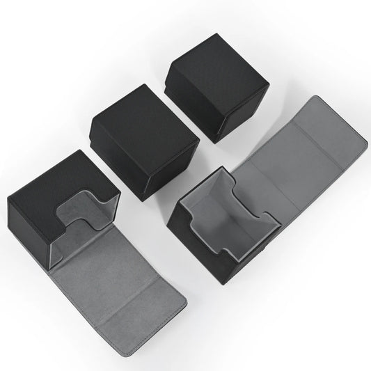MTG Card Deck Box 4 pack , holds 100+ single Sleeved Cards, PU Leather Strong Magnetic Closure card box for TCG Cards
