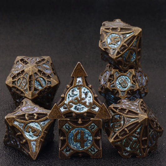 Dnd metal dice set ,red metal dice set for dungeons and dragons ,sharp edge d&d dice set