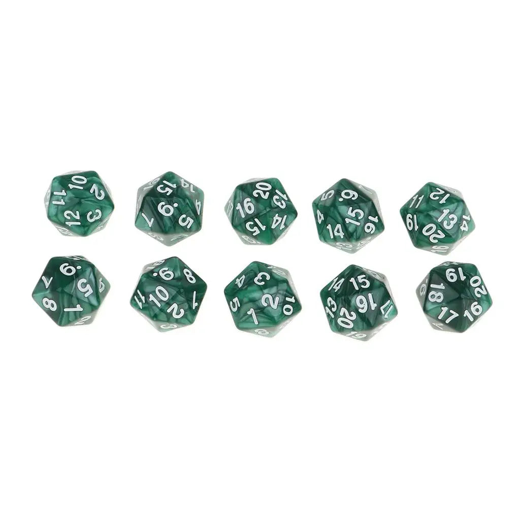 Set/10pcs Twenty Sided & Dragons RPG Roleplay Game D20