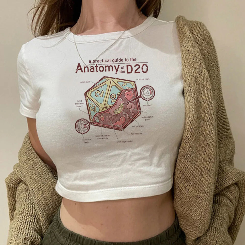 Dungeons And Dragons Dnd crop top gothic Grunge harajuku summer Aesthetic cropped y2k 2000s girls clothing