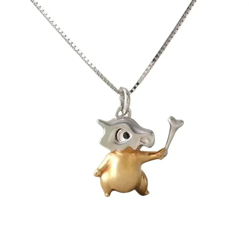 Pokemon Necklace Pendant 925 Silver Cartoon Animation Jewelry Accessories Niche Design Light Luxury Fashion Couple Trend Crafts