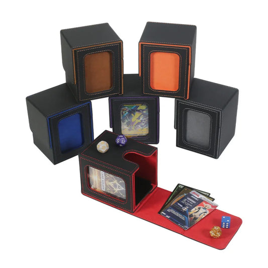 UpscalePULeather100+Game Card Deck Box Magic: The Gathering Window Storage Box Packaging BoxPUCassette