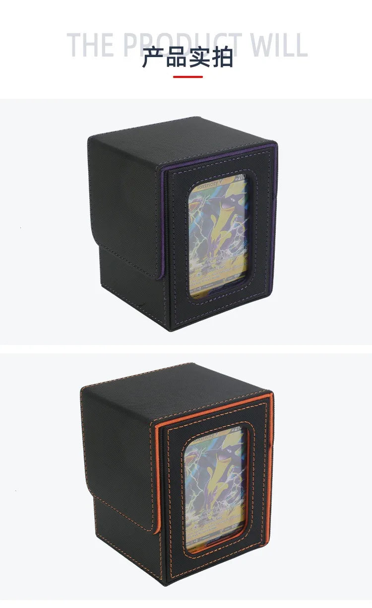 UpscalePULeather100+Game Card Deck Box Magic: The Gathering Window Storage Box Packaging BoxPUCassette