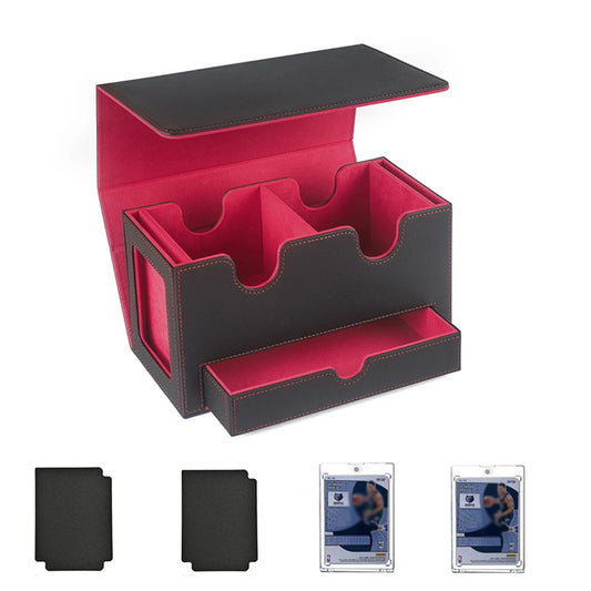 Commander Trading Card Deck Storage Box, MTG Magic the Gathering, Triple Sleeved TCG Game Case Collection