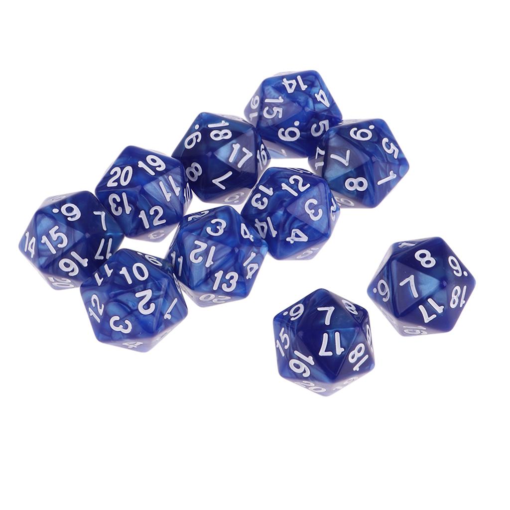 Set/10pcs Twenty Sided & Dragons RPG Roleplay Game D20