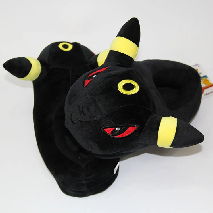 28cm Pokemon Anime Eevee Umbreon Pikachu Cute Animal Cartoon Plush Indoor Adult Slippers Stuffed Shoes Toys
