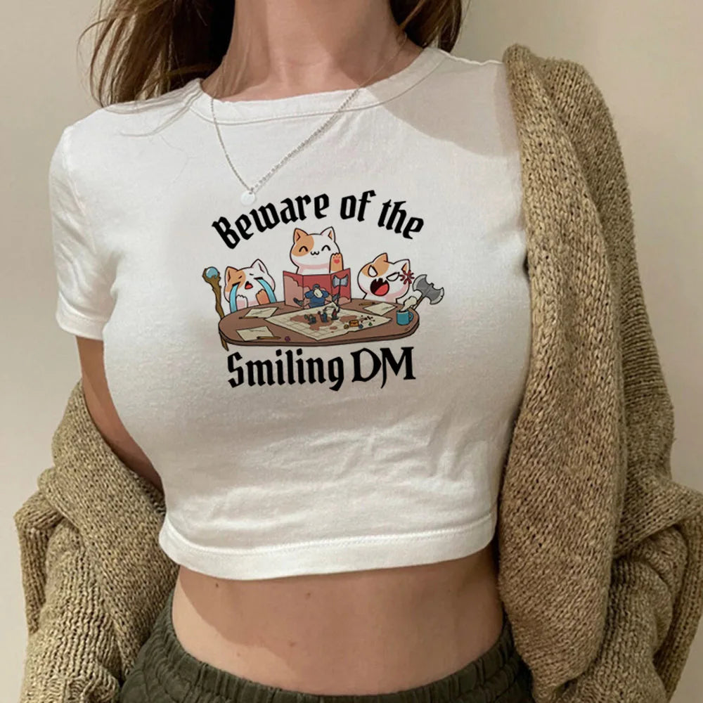 Dungeons And Dragons Dnd crop top gothic Grunge harajuku summer Aesthetic cropped y2k 2000s girls clothing
