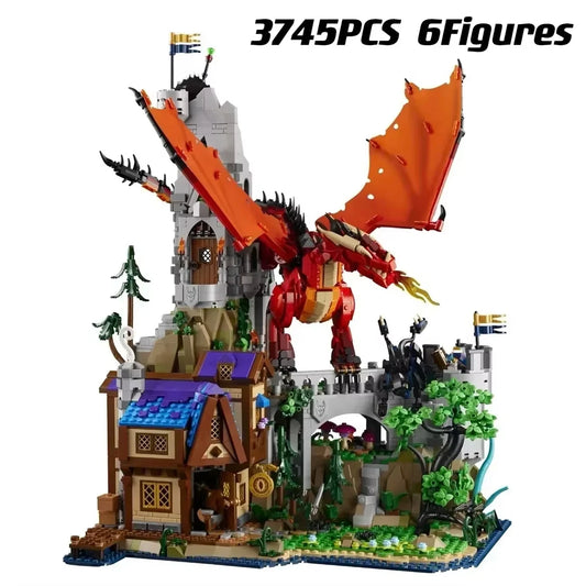 Kalein 3745pcs Dungeons & Dragons Red Dragon Legend Model Building Block Set Assembled Toy Children's Birthday Gift