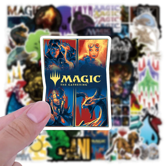 50-Pack Magic-Themed MTG Waterproof Stickers – Fantasy Decals for Laptops, Scrapbooks, Phones, and More