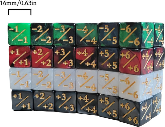 10Pcs 16mm 6 Side Dice Counters +1/-1 Dice Kids Toy Counting Dice For MTG Magic The Gathering Card Gaming Token & Loyalty Dice