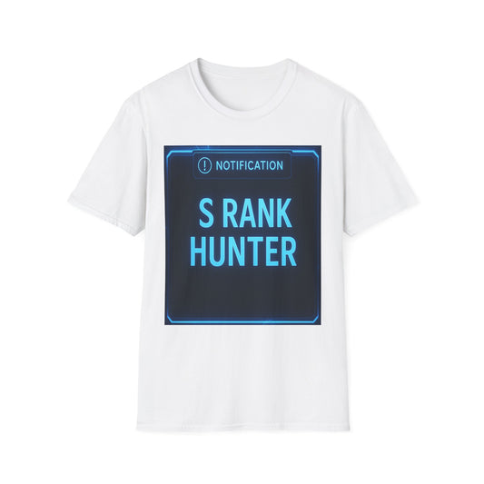 S Rank Hunter T-Shirt - Unisex Softstyle Gaming Tee, Perfect for Gamers and Celebrating Achievements
