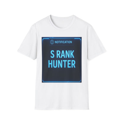 S Rank Hunter T-Shirt - Unisex Softstyle Gaming Tee, Perfect for Gamers and Celebrating Achievements