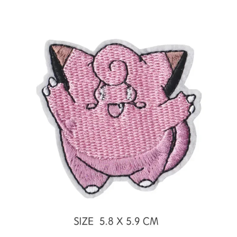 30pcs/set Pikachu Anime Pokemon Cloth Patch Clothes Sticker Sew on Embroidery Patche Applique Iron on Clothing Cartoon DIY Decor