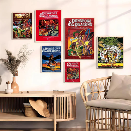 Dungeons and Dragons Classic Vintage Posters Whitepaper Prints Posters Artwork Kawaii Room Decor