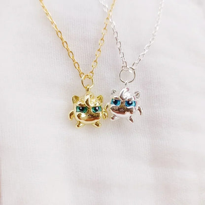 Pokemon Necklace Pendant 925 Silver Cartoon Animation Jewelry Accessories Niche Design Light Luxury Fashion Couple Trend Crafts