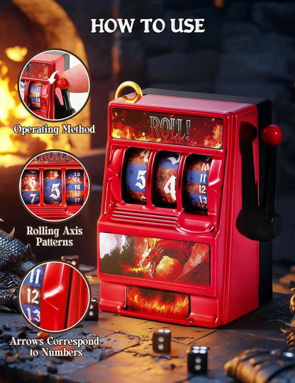 DND Dice Set, Mini Slot Machine Dice for Dungeons and Dragons Role Playing Game, Unique Plastic Dice Suitable for DND Player
