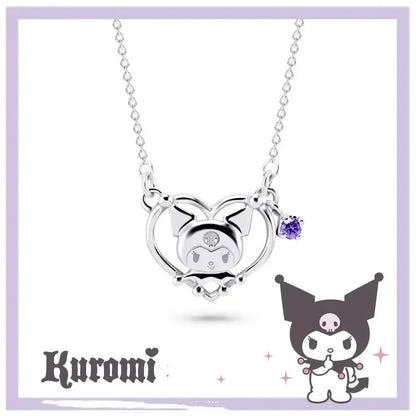 Pokemon Necklace Pendant 925 Silver Cartoon Animation Jewelry Accessories Niche Design Light Luxury Fashion Couple Trend Crafts