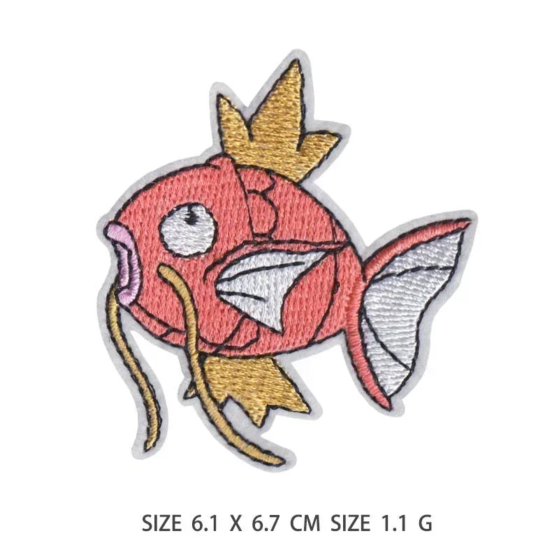 30pcs/set Pikachu Anime Pokemon Cloth Patch Clothes Sticker Sew on Embroidery Patche Applique Iron on Clothing Cartoon DIY Decor