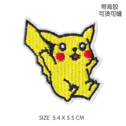 30pcs/set Pikachu Anime Pokemon Cloth Patch Clothes Sticker Sew on Embroidery Patche Applique Iron on Clothing Cartoon DIY Decor