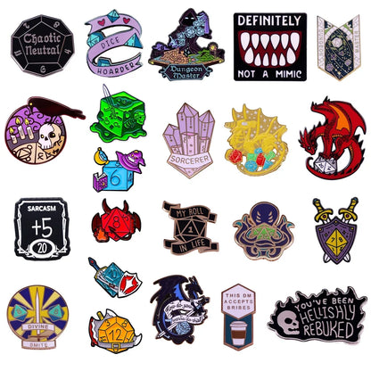 Dungeons - Game Dragons Enamel Brooch Game and Movie Series Same Hat Coat Lapel Pin Badge for Friends Cosplay Jewelry Gifts