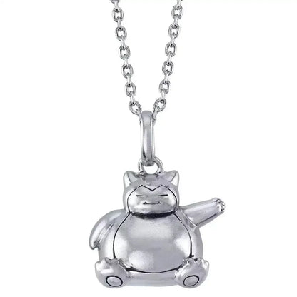 Pokemon Necklace Pendant 925 Silver Cartoon Animation Jewelry Accessories Niche Design Light Luxury Fashion Couple Trend Crafts