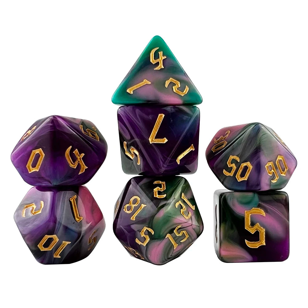 Polyhedral Multi-Color Game Dice 7pcs/set for DNDGame Dungeon Dragons Table Board Roll Playing Games