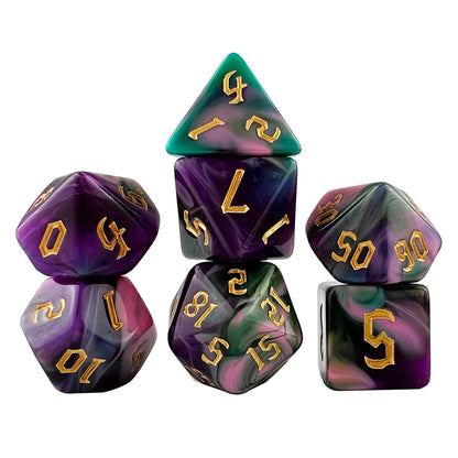 Polyhedral Multi-Color Game Dice 7pcs/set for DNDGame Dungeon Dragons Table Board Roll Playing Games