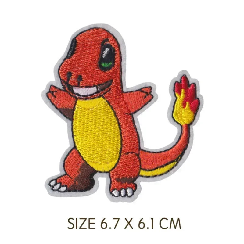 30pcs/set Pikachu Anime Pokemon Cloth Patch Clothes Sticker Sew on Embroidery Patche Applique Iron on Clothing Cartoon DIY Decor