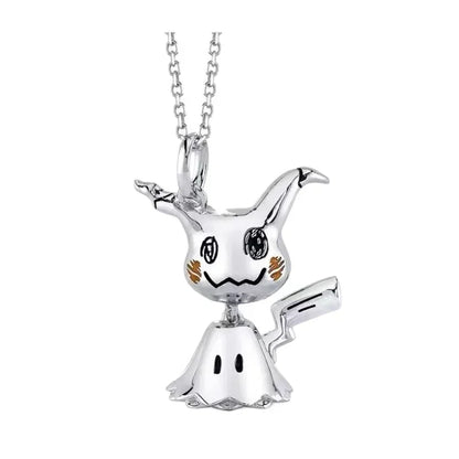 Pokemon Necklace Pendant 925 Silver Cartoon Animation Jewelry Accessories Niche Design Light Luxury Fashion Couple Trend Crafts