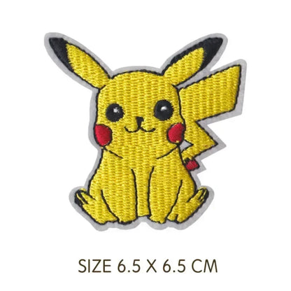 30pcs/set Pikachu Anime Pokemon Cloth Patch Clothes Sticker Sew on Embroidery Patche Applique Iron on Clothing Cartoon DIY Decor