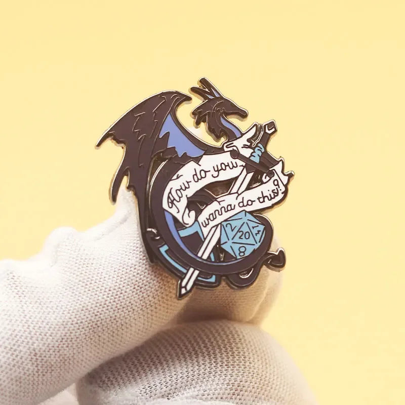 Dungeons - Game Dragons Enamel Brooch Game and Movie Series Same Hat Coat Lapel Pin Badge for Friends Cosplay Jewelry Gifts