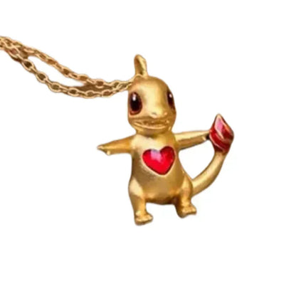 Pokemon Cartoon Necklace Pendant Jewelry Peripheral Mimikyu Charizard Ievee Couple Niche Light Luxury Clothes Accessories Gifts