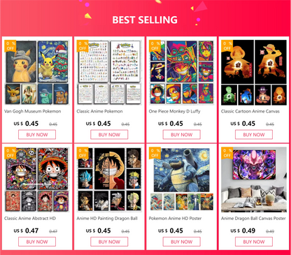 Classic Anime Pokemon Peripherals Kawaii Pikachu Poster Kids Bedroom Decoration Art Watercolor Pictures Canvas Painting Cuadros