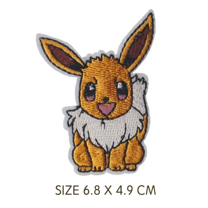 30pcs/set Pikachu Anime Pokemon Cloth Patch Clothes Sticker Sew on Embroidery Patche Applique Iron on Clothing Cartoon DIY Decor