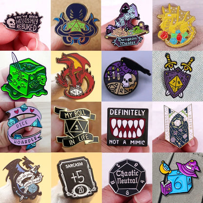 Dungeons - Game Dragons Enamel Brooch Game and Movie Series Same Hat Coat Lapel Pin Badge for Friends Cosplay Jewelry Gifts